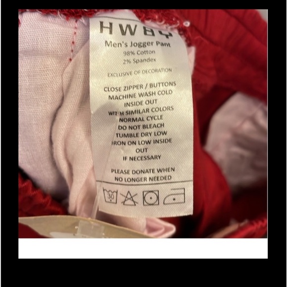 Dutch Bros Red/Maroon RARE Joggers NEW WITH TAGS SMALL Pants Cotton Drawstring - Picture 12 of 13